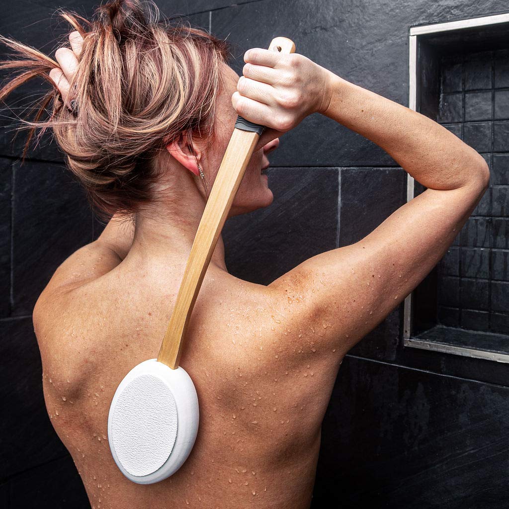 Toem Back Lotion Applicator | Tea Tree Oil, Body Wash, Shower Gel, Tanning Lotion, Aloe Vera Gel, Back Acne Gel, Self Applicator Pad | Includes 1 Back Lotion Applicator & 1 Hook (1 Pad)